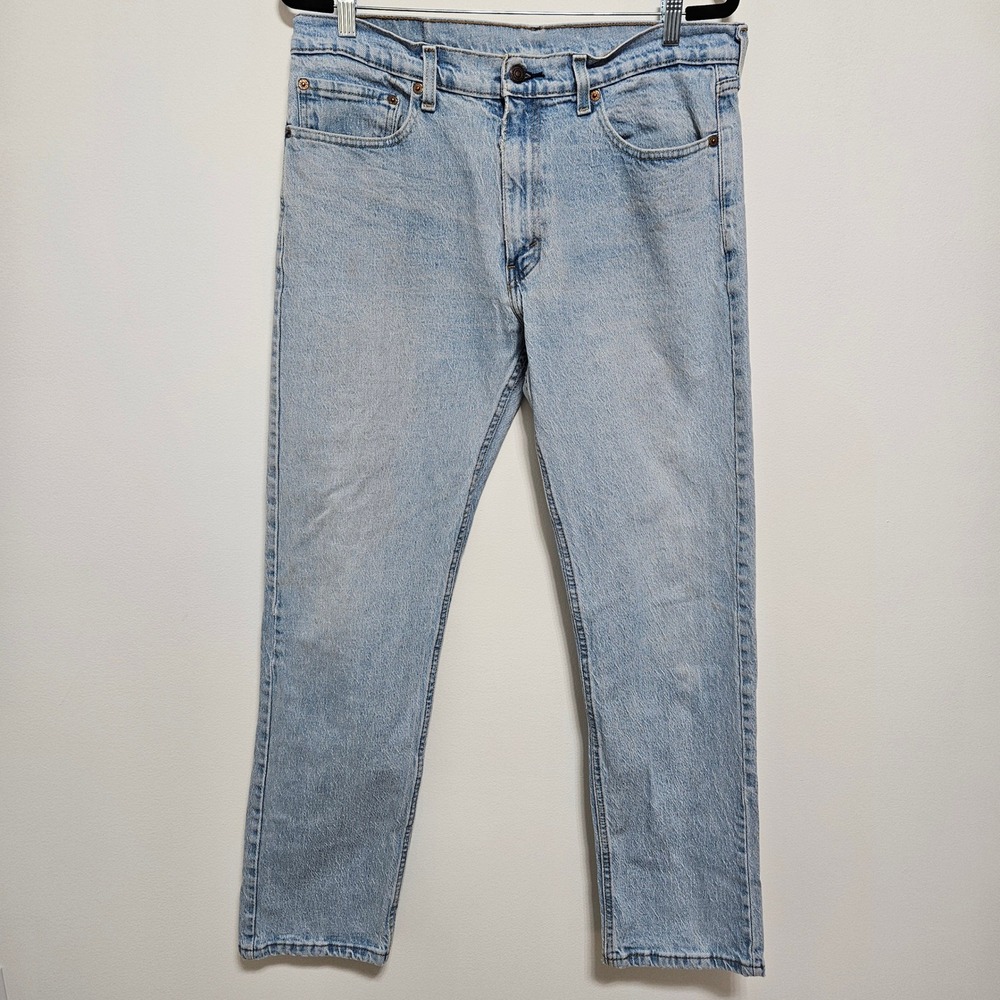 Vintage Levi's Mens Light Wash Straight Leg‎ Denim Jeans Five Pocket 35x32 90s